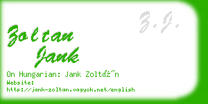 zoltan jank business card